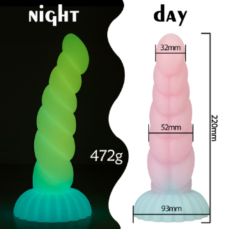 Glow-in-the-Dark Colorful Dildo — Strong Suction Cup | Free Shipping