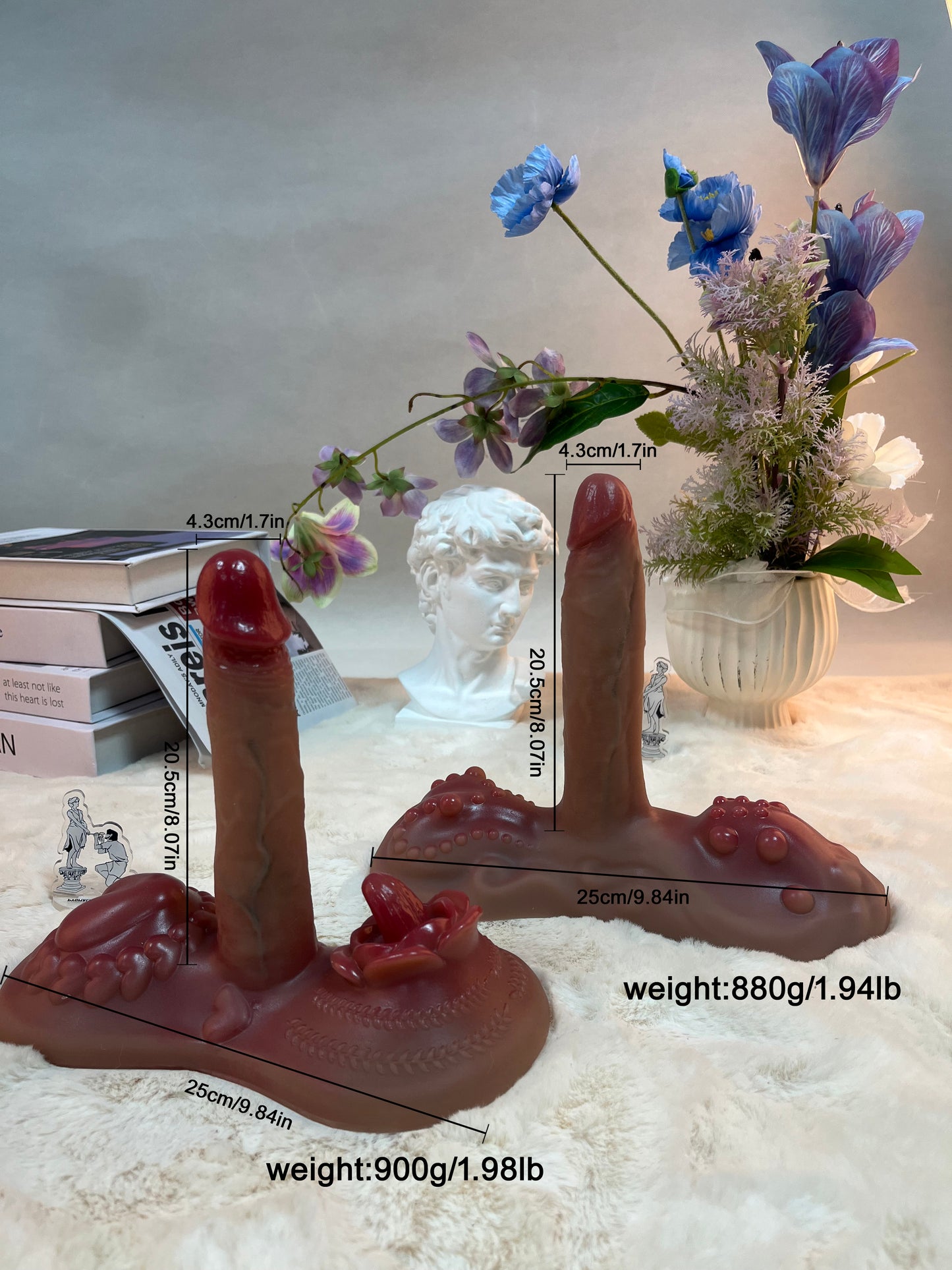 900g/1.98lb Premium Remote-Control Silicone Dildo – Auto Thrusting & Heating Function