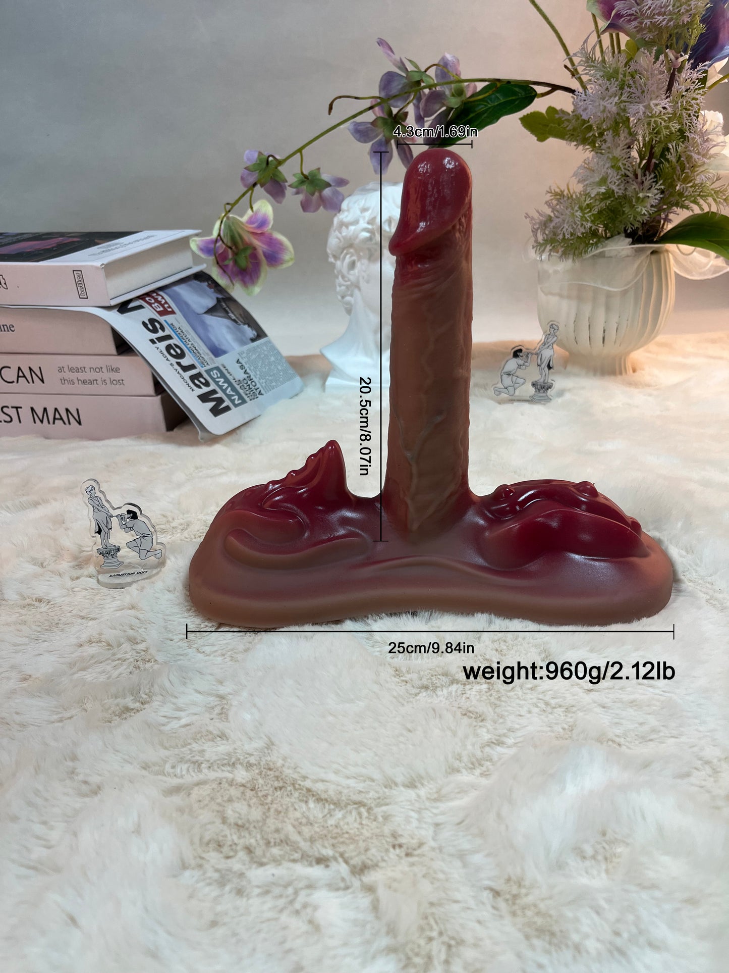 960g/2.12lb Premium Remote-Control Silicone Dildo – Auto Thrusting & Heating  Function