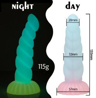 Glow-in-the-Dark Colorful Dildo — Strong Suction Cup | Free Shipping
