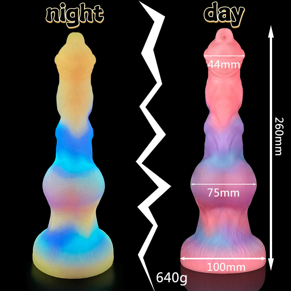 Kostenloser Versand | Bunter, nachleuchtender Dildo mit starkem Saugnapf, Sexspielzeug für Frauen