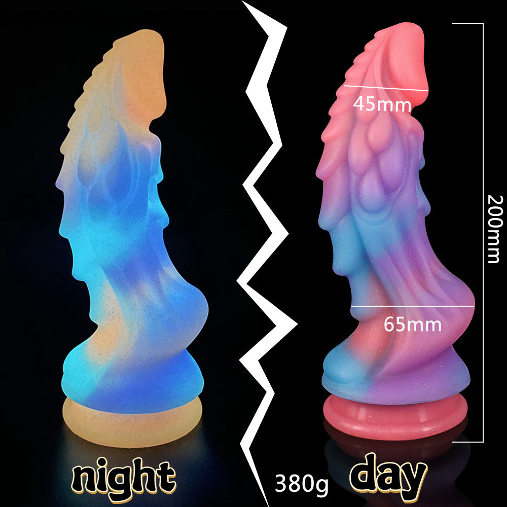 Kostenloser Versand | Bunter, nachleuchtender Dildo mit starkem Saugnapf, Sexspielzeug für Frauen