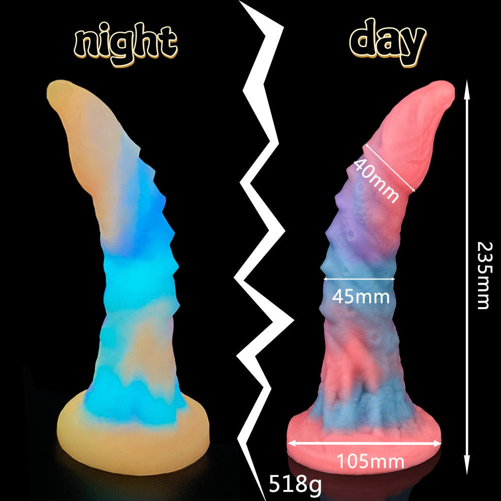 Kostenloser Versand | Bunter, nachleuchtender Dildo mit starkem Saugnapf, Sexspielzeug für Frauen