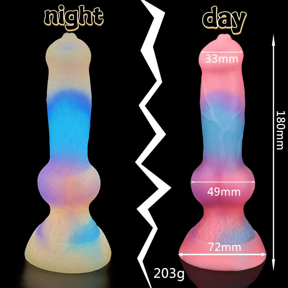 Kostenloser Versand | Bunter, nachleuchtender Dildo mit starkem Saugnapf, Sexspielzeug für Frauen