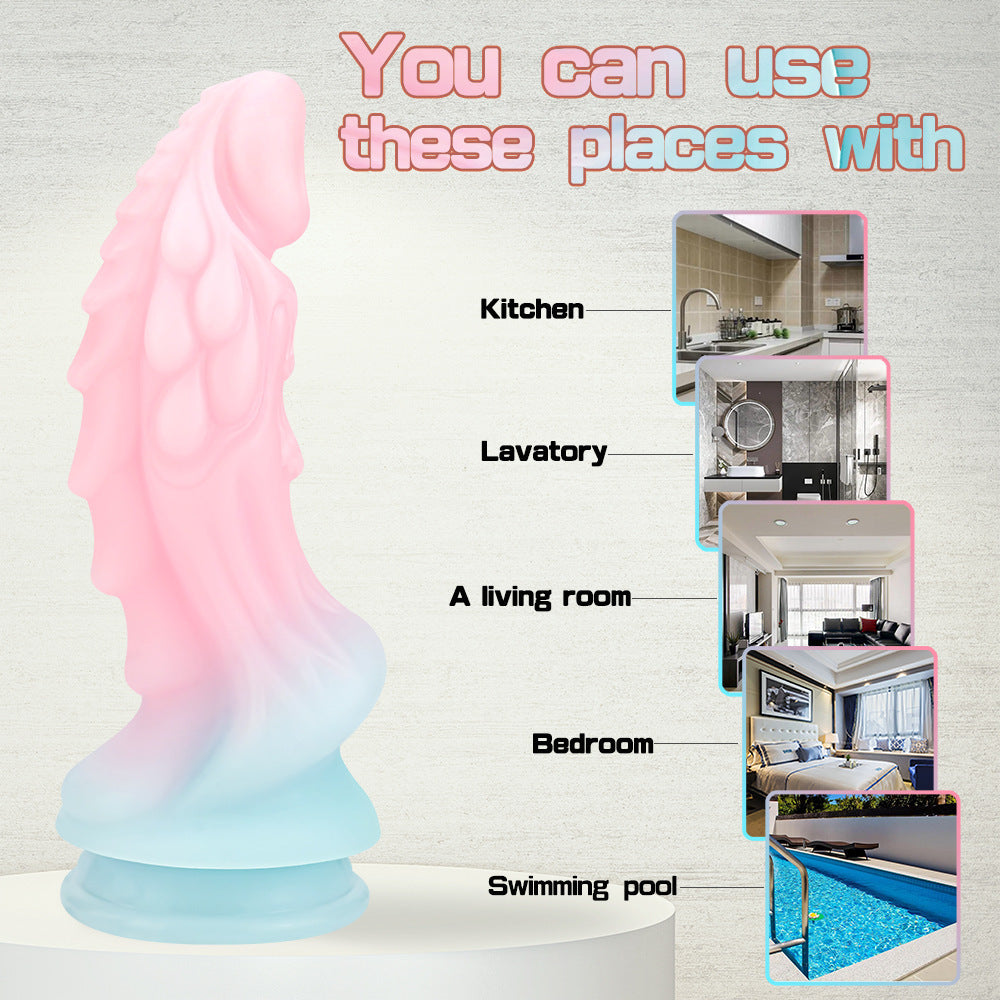Glow-in-the-Dark Colorful Dildo — Strong Suction Cup | Free Shipping