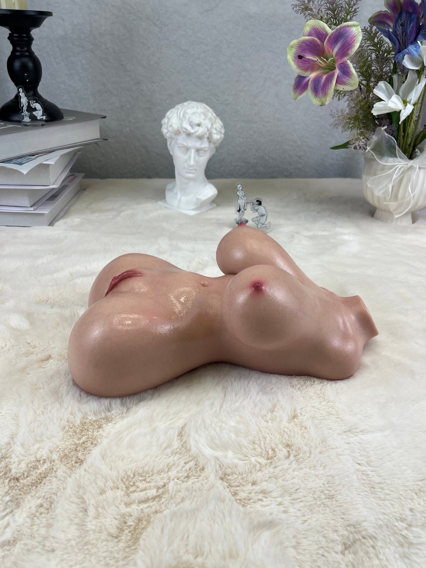 送料無料丨2.8kg/6.2ポンド プラチナシリコン製 3-in-1 ミニハーフボディモデル（デュアルチャンネル＆フルバスト付き）– 超リアルな肌触り