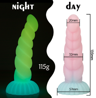 Glow-in-the-Dark Colorful Dildo — Strong Suction Cup | Free Shipping
